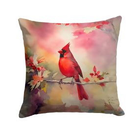 Cardinal Throw Pillow Machine Washable, Indoor Outdoor Decorative Pillow for Couch, Bed or Patio, 14Hx14W