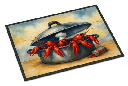 Crawfish Cooking Doormat Front Door Mat Indoor Outdoor Rugs for Entryway, Non Slip Washable Low Pile, 18H X 27W