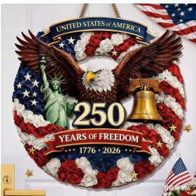 1 pc 250th anniversary of American independence, bald eagle commemorative wooden plaque, home porch decoration, wooden hanging board (Color: 31, size: 30*30*0.5cm)