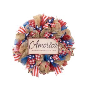 1PC Wooden tags for Independence Day, patriotic American homes, rural areas, wooden walls, door decorations, wooden crafts (Color: 90, size: 20*20*0.5cm)