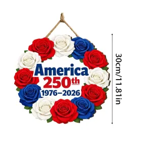 1PC Wooden tags for Independence Day, patriotic American homes, rural areas, wooden walls, door decorations, wooden crafts (Color: 98, size: 30*30*0.5cm)