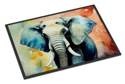 NEW Elephant Doormat Front Door Mat Indoor Outdoor Rugs for Entryway, Non Slip Washable Low Pile, 18H X 27W (Default: Default)