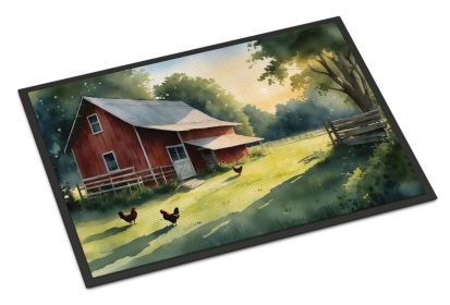 Chicken Coop at Dawn Doormat Front Door Mat Indoor Outdoor Rugs for Entryway, Non Slip Washable Low Pile, 24H X 36W (Default: Default)